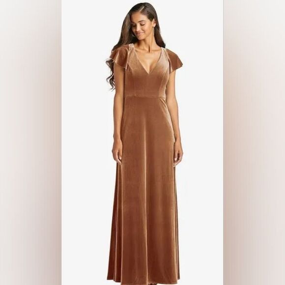 After Six Dresses & Skirts - NWT After Six Golden Almond Wrap style Maxi dress size Large